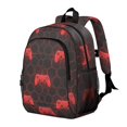 thumbnail image 2 of Game Controller Red Pattern Backpack for School, Cute School Bag with Adjustable Shoulder Straps and Padded Back, 15"x11.42"x5.5", 2 of 5