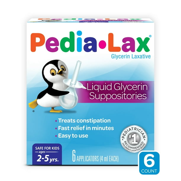 Pedia Lax Laxative Liquid Glycerin Suppositories For Kids Ages 2 5 6 Count Walmart Com