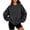Black, variant on Women's Leopard Print Crew Neck Sweatshirt, Long Sleeve Pullover Casual Relaxed Fit Top for Everyday Wear