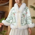 thumbnail image 2 of Tiweut Women Fashion Sequins Faux Fur Wraps Shawls Stoles Cape for Prom Evening Party dress Outwear Coat,Green,One Size, 2 of 4