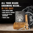 thumbnail image 2 of Viking Revolution - Beard Comb & Beard Brush Set for Men - Natural Boar Bristle Brush and Dual Action Pear Wood Comb with Velvet Travel Pouch, 2 of 7