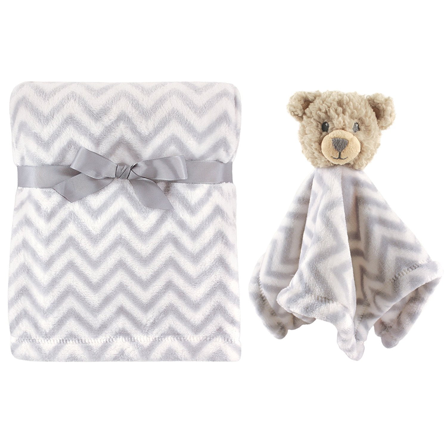 Blankets & Beyond Plush Security Blanket Pink Gray Bear L30 Girls Shower Gift 
