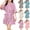 Blue, variant on Sakmal Womens Robes Coral Fleece Short Plus Size Loungewear for Women Soft Blue Ladies Robe