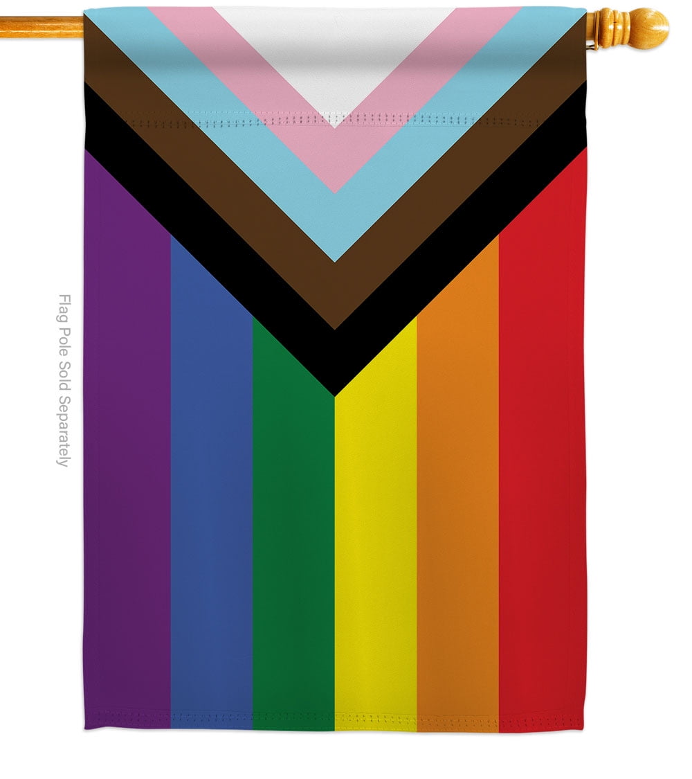 Progress Pride House Flag 28 X40 Double-Sided Yard Banner