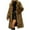Brown, variant on Elainilye Fashion Womens Faux Fur Coat Winter Warm Faux Furry Long Coat Jacket Winter Solid V-neck Outerwear,Brown