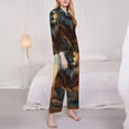 thumbnail image 3 of Honeii Prairie Meditating Lion print Women's Pajama Sets Long Sleeve Button Down Sleepwear Nightwear Soft Pjs Lounge Sets-Large, 3 of 7