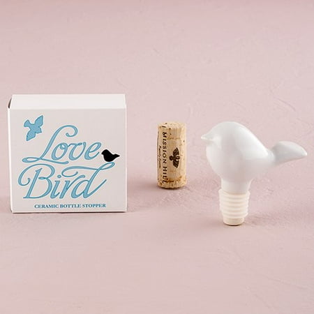 Ceramic Love Bird Bottle Stopper Wedding Favor