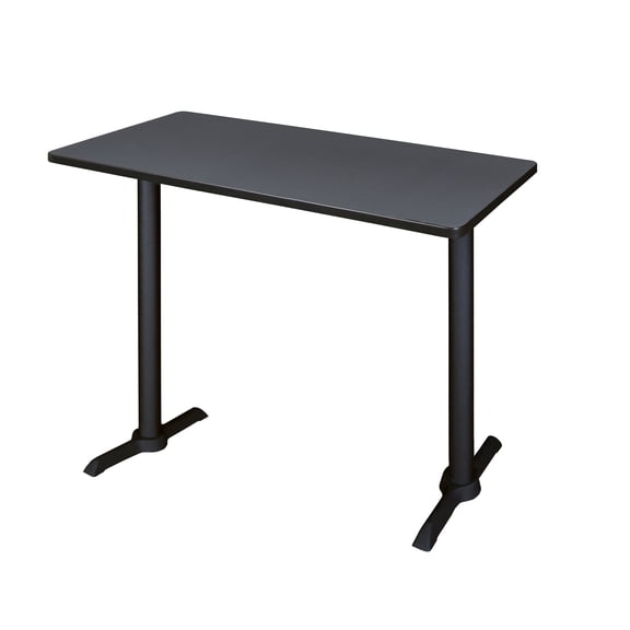 Regency Cain 48 inch x 24 inch Cafe Training Table in Grey with Black Legs