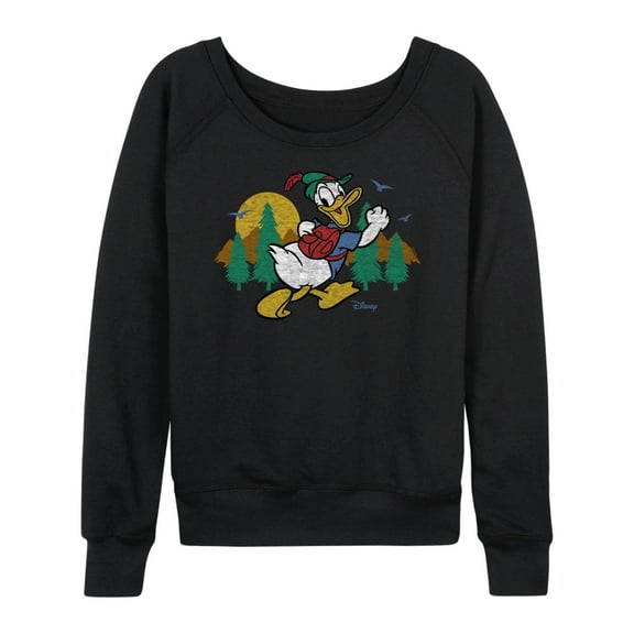 Disney - Mickey & Friends - Donald Duck Happily Going on a Hike - Women's Lightweight French Terry Long Sleeve Shirt