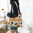 thumbnail image 6 of DouZhe Reusable Grocery Bags, Halloween Ghost Lightweight Polyester Canvas Cloth Tote Bag for Travle Gym Shopping School, 15" x 16", 6 of 7