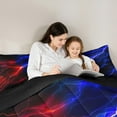 thumbnail image 4 of Feelyou Mysitc Lightning Bedding Comforter Set 7 Pieces for Teens, Red Blue Tornado Storm Full Bedding Set, Natural Weather Reversible Fitted Sheet Flat Sheet, Luxury Bedroom Decor, 4 of 7