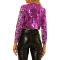 thumbnail image 3 of Allegra K Women's Casual Sequin Open Front Crop Shrug Jacket, 3 of 6