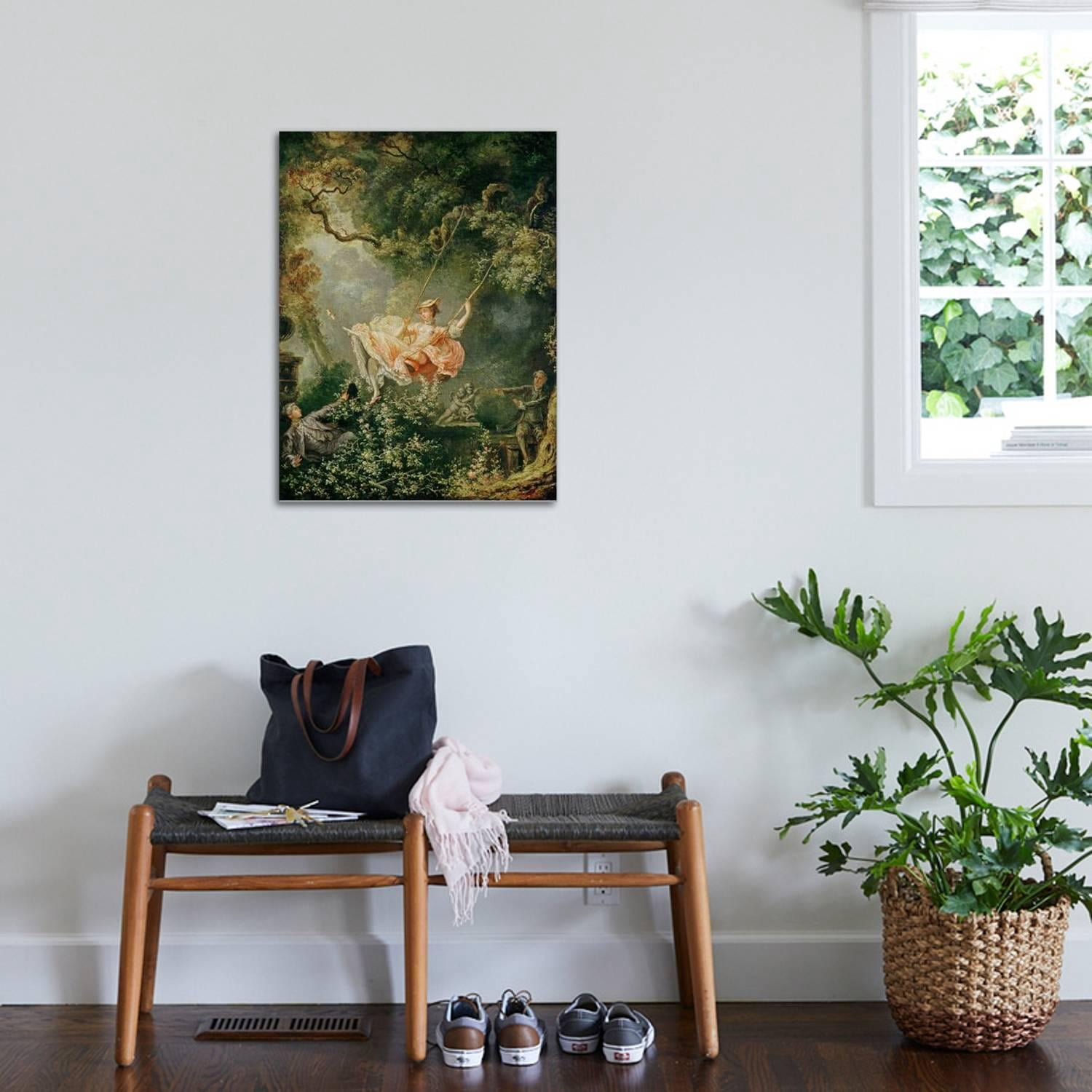 Art.com The Swing Stretched Canvas Print Wall Art by Jean-Honor? Fragonard, 24" x 32"