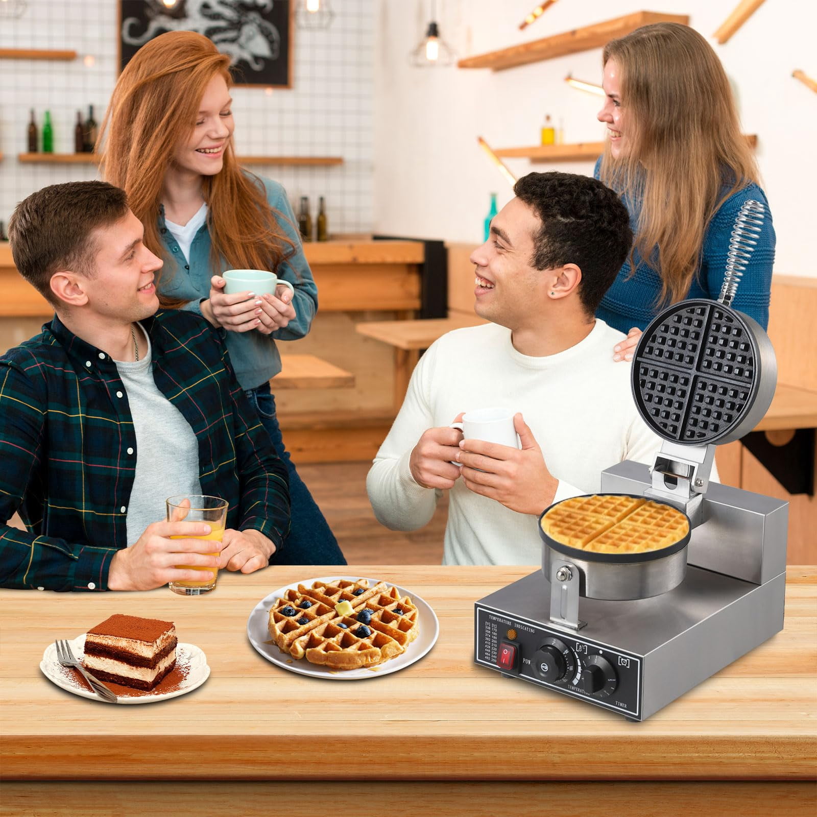 Towallmark 1300W Waffle Maker – Commercial Egg Roll and Cone Machine with Nonstick Mold