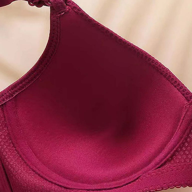 Stamzod Women Large Size Gathered Bras for Mother Middle-aged Thin