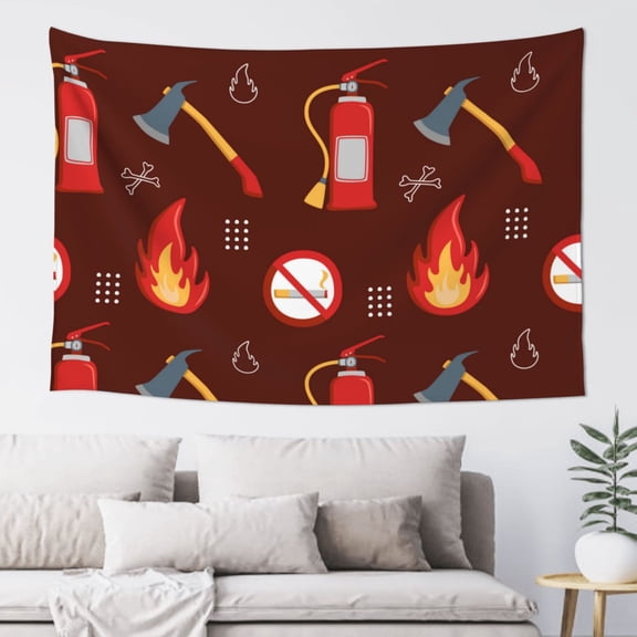Xecao Fire Extinguisher Print Tapestry, Wall Hanging Room Funny Decor, Backdrop Room Decor for Bedroom Living Room dormitory