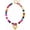 Colorful, variant on Gold Heart Pendant Necklaces for Women Colorful Acrylic Resin Beaded Choker Necklace Fashion Chunky Statement Beaded Heart Necklace