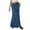 Blue, variant on Wdfiry Maxi Skirts for Women Summer Fashion Casual Solid Color Drawstring Elastic Waist Long Skirt Ladies Cotton And Linen Skirts