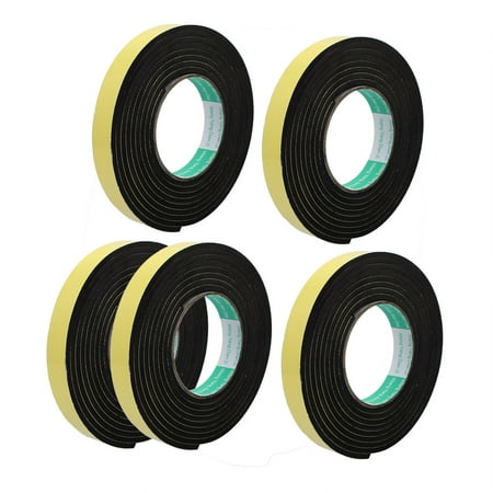 5pcs 3 Meter 20mm x 4mm Single-side Adhesive Shockproof Sponge Tape Yellow Black