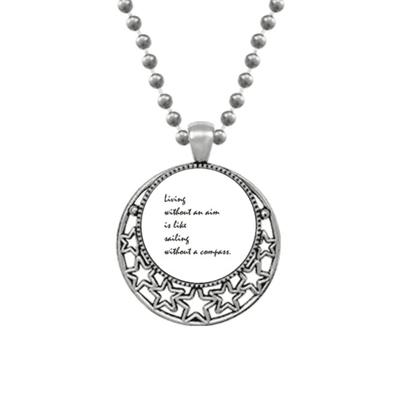 Quote People Must Live With An Aim Necklaces Pendant Retro Moon Stars Jewelry