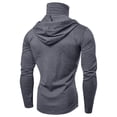 thumbnail image 3 of Mens Casual Hooded Collar Drawstring Hoodies Long Sleeve Pullover Sweatshirts with Mask Fall Outdoor Pocket Hoodie, 3 of 6