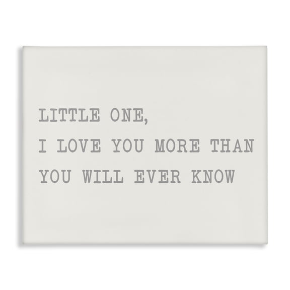 Stupell Industries Modern Little One I Love You Phrase Family Motivational Canvas Art, 20 x 16, by SD Graphics Studio