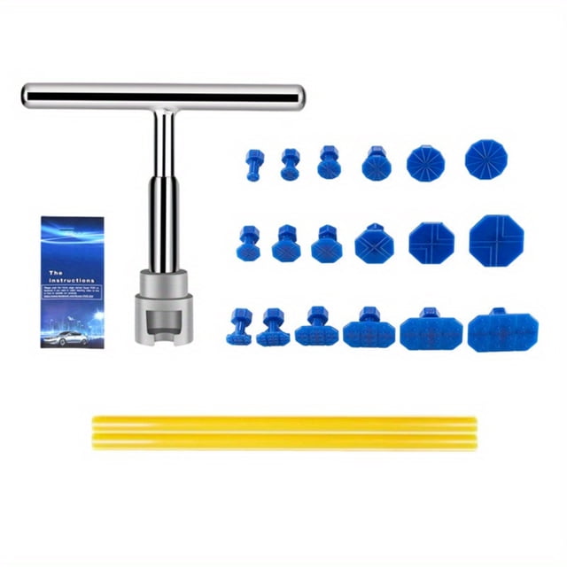 Lindbes Car Dent Puller - DIY Easy-Use 18pc Paint-Safe Kit | Versatile & Cost-Effective Repair