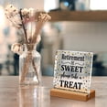thumbnail image 5 of Happy Retirement Gifts,Retirement Gifts for Boss Teacher Colleagues Nurses Doctor Mom Leader,Retirement is Sweet Acrylic Desk Plaque Sign with Wooden Stand for Home Office Shelf Table Decor, 5 of 8