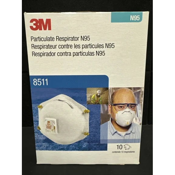 3M 8511 Niosh Tc-84A-1299 N95 Respirator Protection 70-0707-5755 10 Mask Per Box