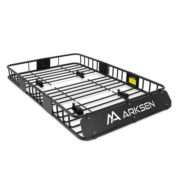 Arksen 64" Universal Black Roof Rack Cargo with Extension Car Top Luggage Holder Carrier Basket SUV