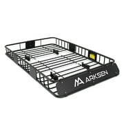 Arksen 64" Universal Black Roof Rack Cargo with Extension Car Top Luggage Holder Carrier Basket SUV