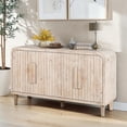thumbnail image 3 of Tcbosik 4-Door Modern Storage Cabinet, Buffet Sideboard with Adjustable Shelves, Coffee Bar Cabinet, Cupboard for Kitchen, Dining Room, Living Room, Antique White & Natural, 3 of 11