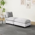 thumbnail image 5 of WestinTrends Augusta 68.5" Chenille Upholstered Indoor Chaise Lounge Chair, Light Gray, 5 of 16