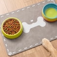 thumbnail image 6 of Pet Feeding Mat, 23.6inX15.7in Waterproof Quick-Dry Dog Cat Bowl Mat with Bone & Paw Print, Non-Slip, Gray, 6 of 6