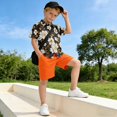thumbnail image 5 of Dailycode Small Short Sleeve Button Down Shirts Flower and Golden Leaves Casual Shirt 3-10 Years, 5 of 9