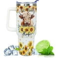 thumbnail image 2 of Highland Cow Gifts for Women Highland Cow Tumbler With Handle 40oz-Just A Girl Who Love Highland Cows- Cow Cup Cow Coffee Travel Mug Highland Cow Stainless Steel Tumbler With Lid And Straw, 2 of 6