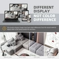thumbnail image 6 of 170" Oversized Modular Sectional Sofa, L-Shaped Cloud Couch with 28.5" Extra Deep Seat and 14" Wide Armrests, 5 Seater Chenille Convertible Couches for Living Room, Grey, 6 of 9