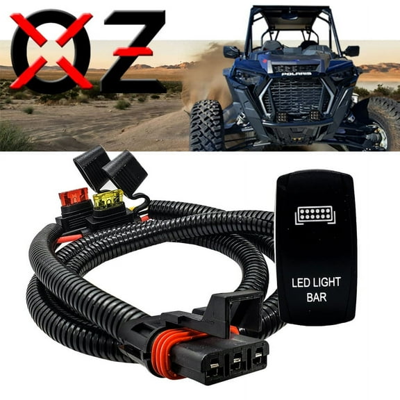 OZ-USA Pulse Power Bus Bar Plug  LED Lightbar On/Off Rocker Switch Wire Harness Kit Compatible with Polaris  RZR Pro Ranger Crew XP 2018-2023