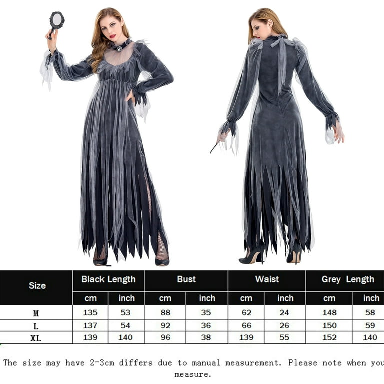 FantastCostumes Women Halloween Zombie Bride Ghost Costumes Delicate Dead  Bride Dress Festival Party Cosplay