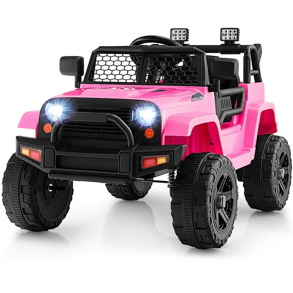 Gymax 12V Kids Ride On Truck Car Electric Vehicle Remote w/ Music & Light Pink