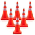 thumbnail image 1 of Costway Lot de 12 Cônes de Sécurité 28 Pouces PVC Orange avec Collier Réfléchissant et Poignée, 1 of 8