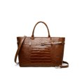 thumbnail image 6 of Genuine Cowhide Women Tote Bag, Glossy Crocodile Embossed Top-Handle Crossbody Purse for Work, 6 of 9