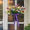 thumbnail image 5 of HuiXinOu Artificial Tulips Bouquet in Basket, Fake Silk Flowers Home Decor, Realistic Floral Arrangement for Living Room Table Centerpiece, Wedding Party Decorations, 5 of 6