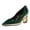 Green, variant on Women Unique Gold Chain Chunky High Heel Pumps Pointed Closed Toe Slip On Ladies Simple Office Comfy Party Slide Shoes Size 9 Plum