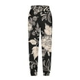 thumbnail image 4 of Roncen Women's Floral Print Jogger Pants - Casual Elastic Waist & Cuff Trousers with Pockets, 4 of 5