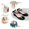 thumbnail image 7 of HOMEHOT Girls Mary Jane Dress Shoes Ballerina Flats for Princess Uniform Shoes for Little/Big Kids with Ankle Strap Bowknot Shoes Black Size 1, 7 of 7