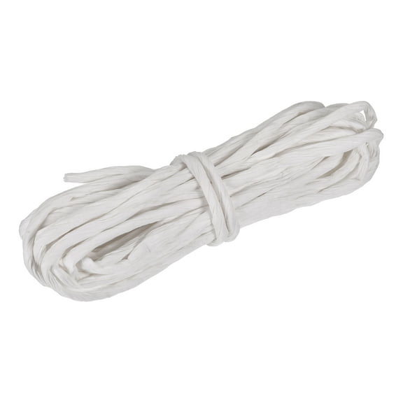 Uxcell Raffia Paper Craft Rope Packing Rope 10.9 Yards Handmade Twisted Paper Craft String/Cord/Rope for DIY Decoration Gift Packaging White