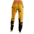 thumbnail image 5 of Womens Halloween Pants Pumpkin Graphic Jogger Trousers Stretch Waist Cuffed Ankle Casual Indoor Outdoor Bottoms Purple 3XL, 5 of 5