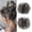 Gray Mix White, variant on Aorsher Gray Claw Clip Messy Bun Wavy Curly Hair Piece Chignon Ponytail Hairpieces Synthetic Tousled Updo Hair Extensions For Women