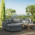 thumbnail image 2 of Modular Lounge Sectional Deep Sofa Set, Charcoal Grey Gray, Fabric, Modern Contemporary, Outdoor Patio Balcony Cafe Bistro Garden Furniture Hotel Hospitality, 2 of 10